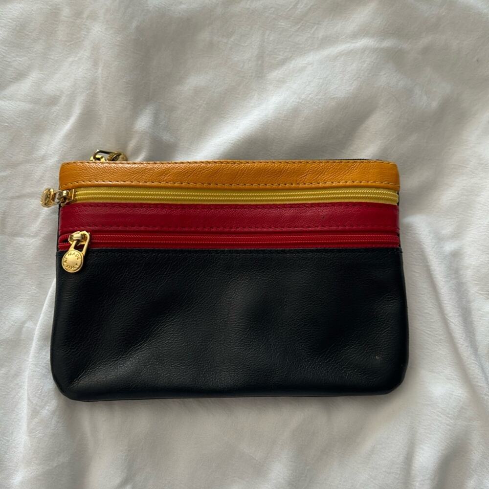 Leather School | Vintage Triple Color Block Pouch